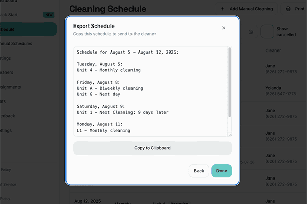 Clean Calendar dashboard showing schedule and metrics